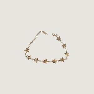 Unbranded Star Charm Bracelet Women OS Gold Stainless Steel Celestial Link Chain